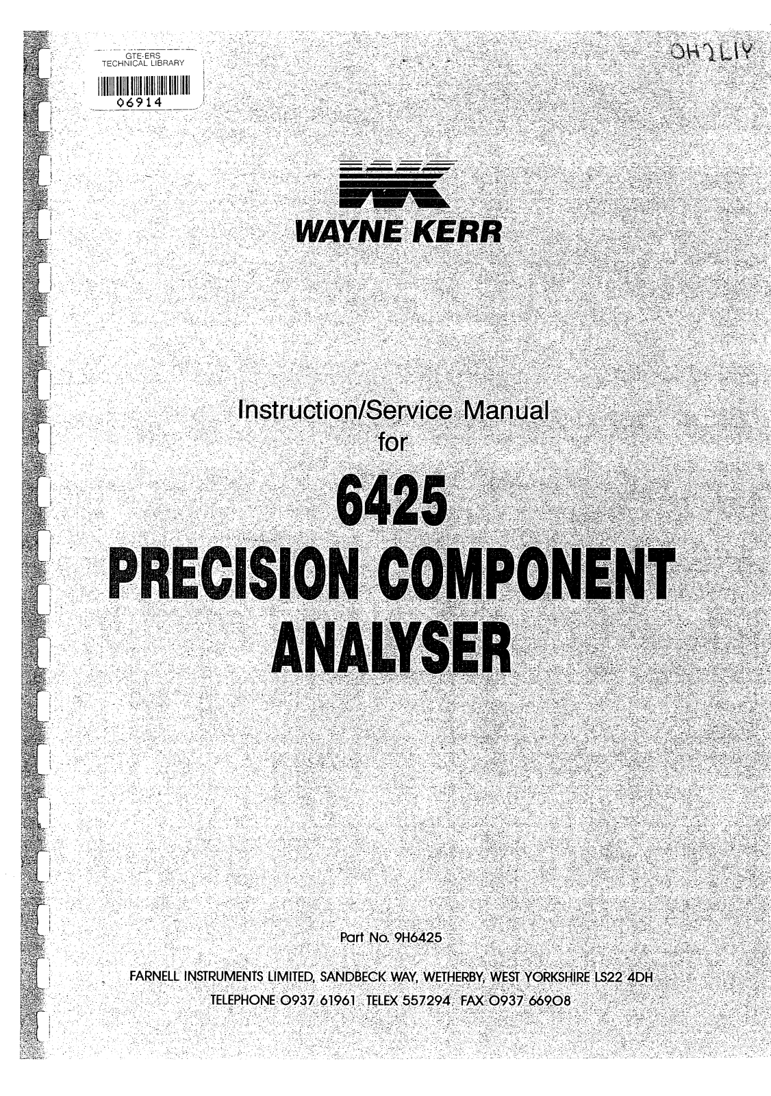 Wayne Kerr 6425 User Manual