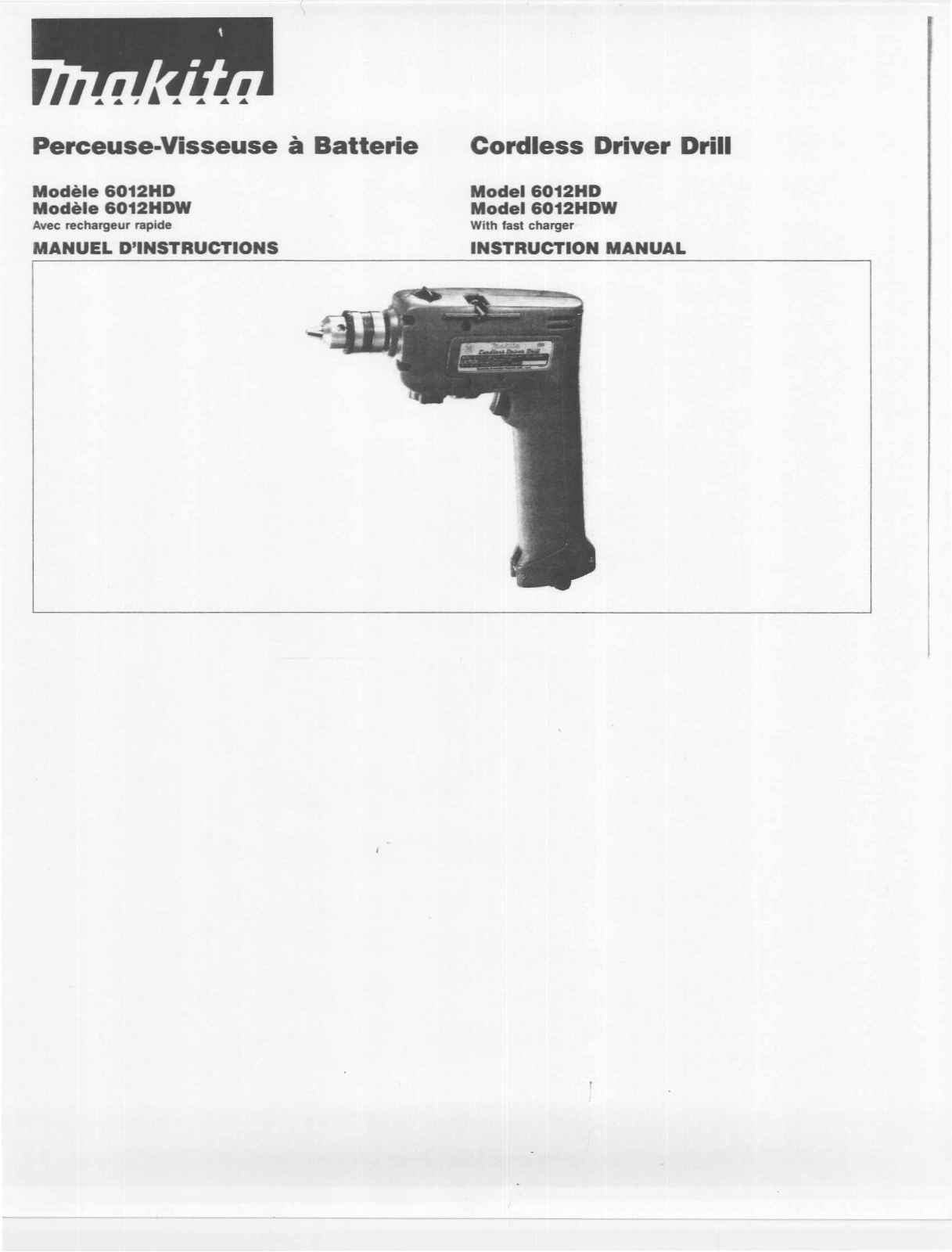 Makita 6012HDW, 6012HD User Manual