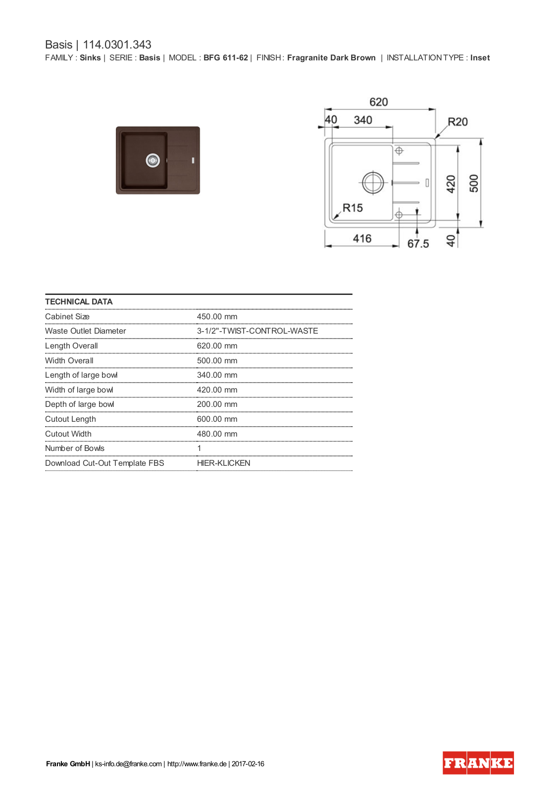 Franke 114.0301.343 Service Manual