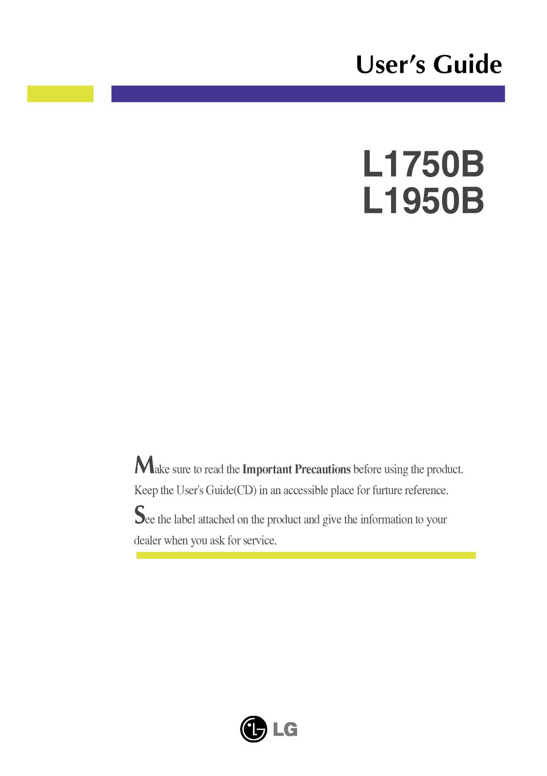 LG L1750B-BF, L1950B, L1750SQ-BNN, L1950SQ-BN User Manual