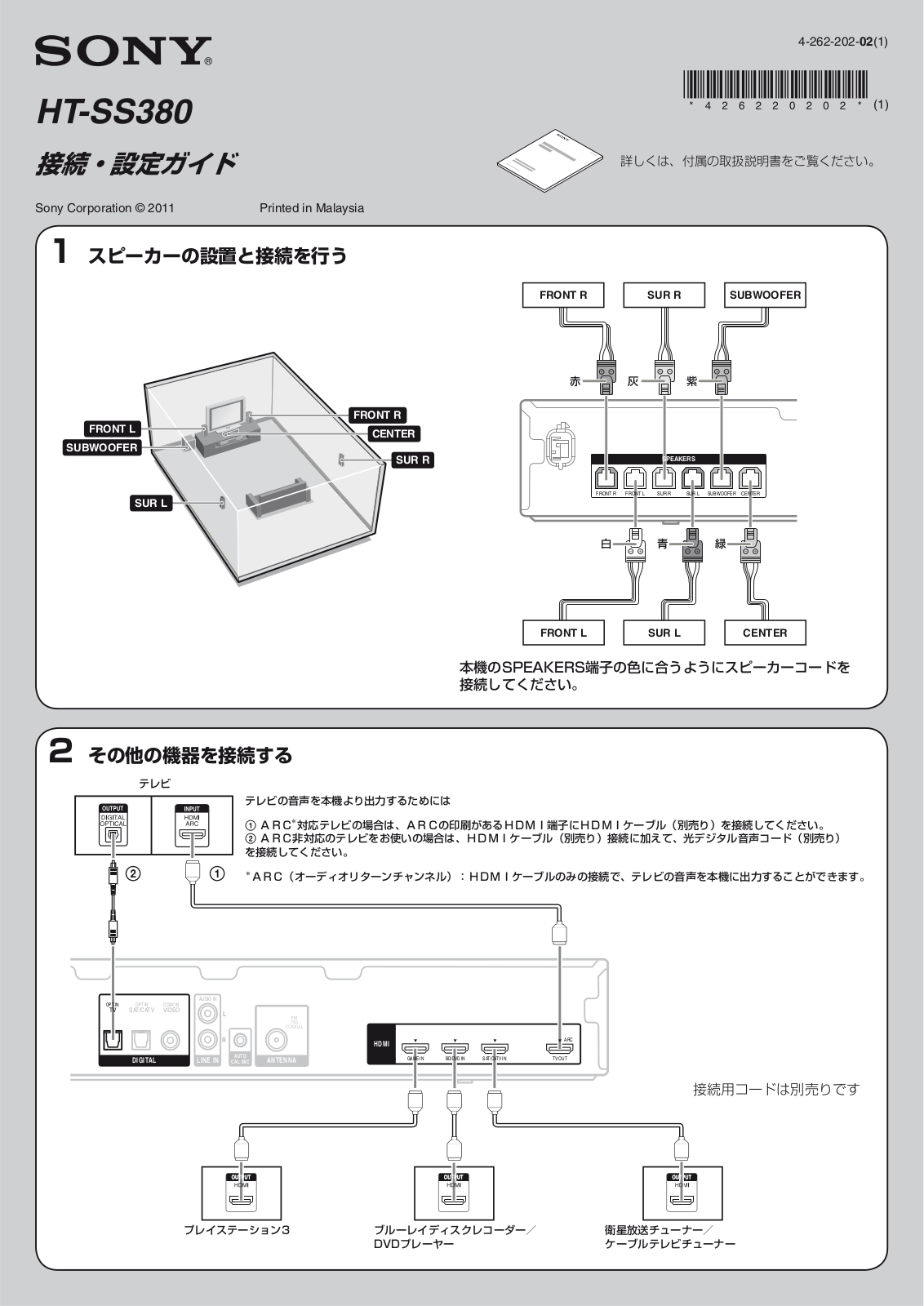 Sony HT-SS380 User Manual