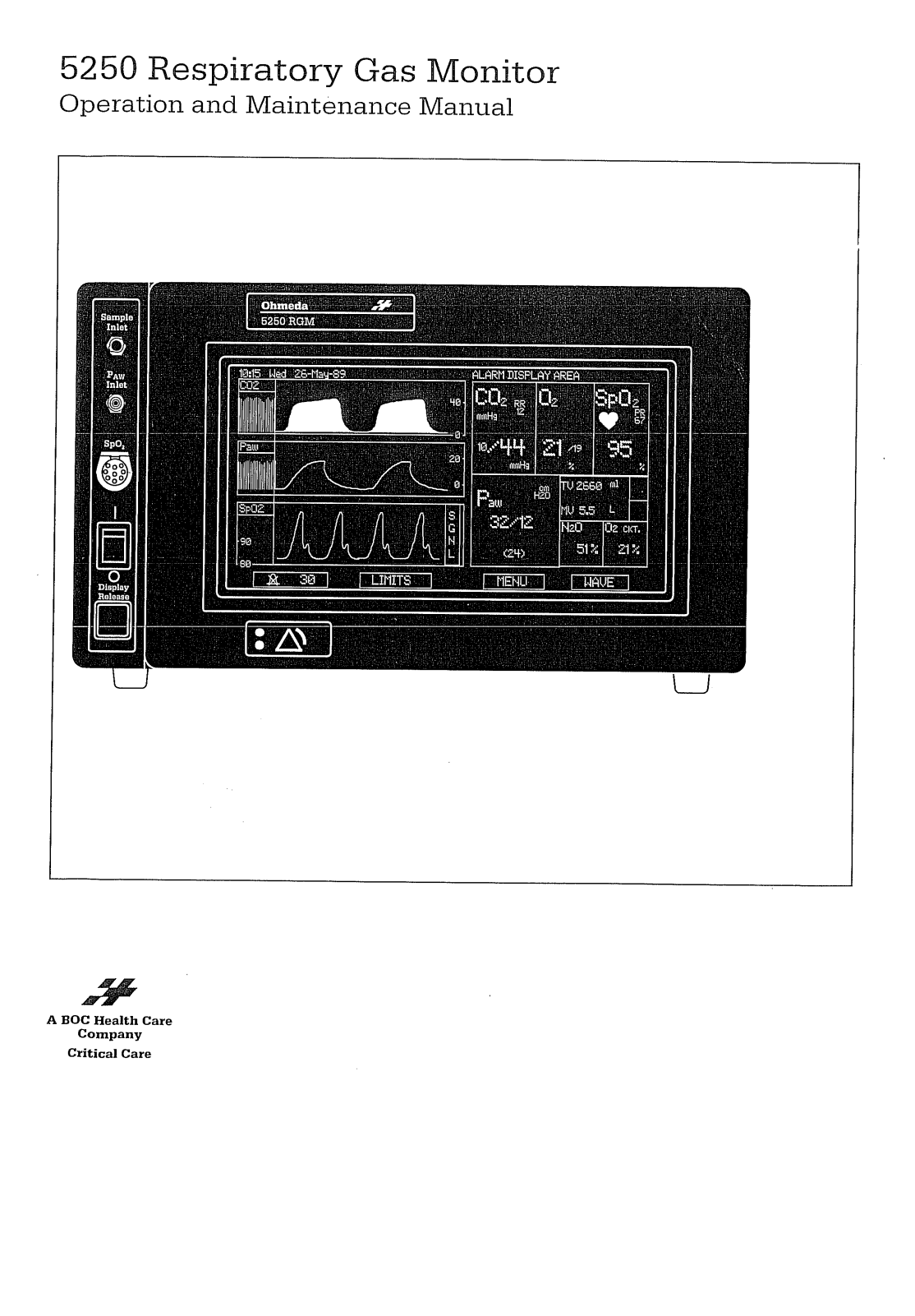 Ohmeda 5250 Service manual