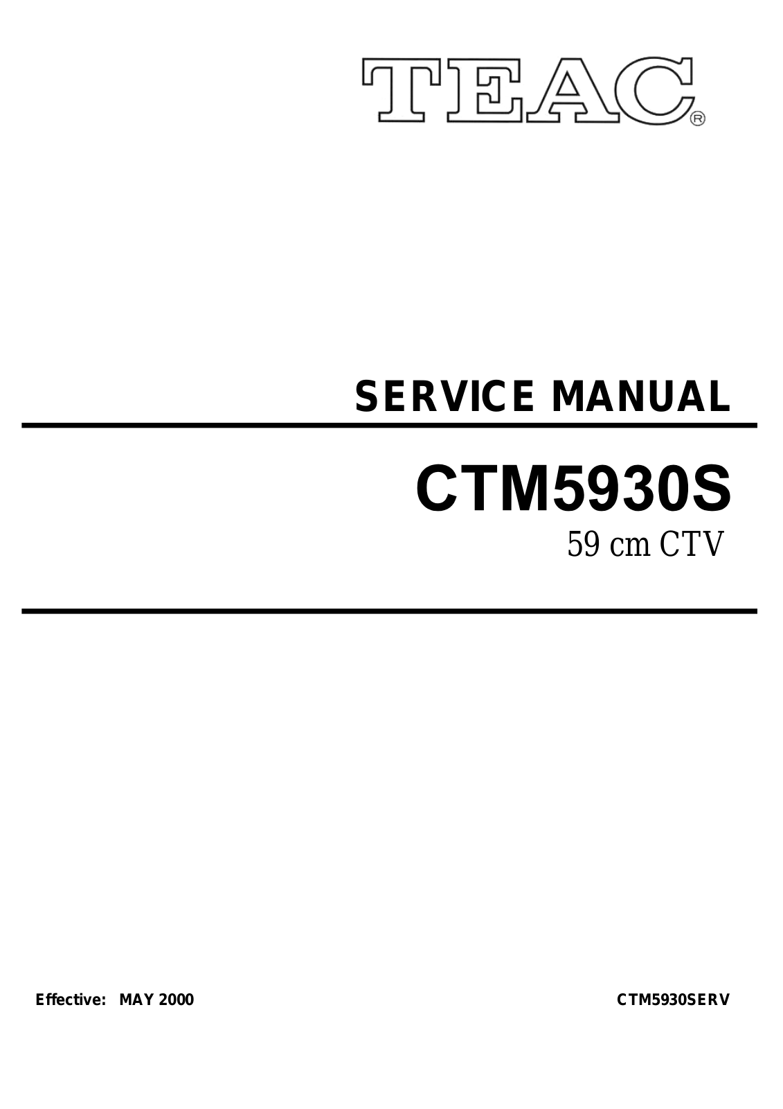 TEAC CTM-5930-S Service manual