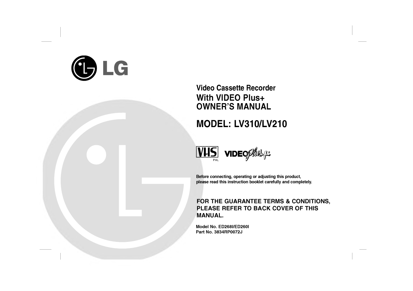 LG LV310 Manual