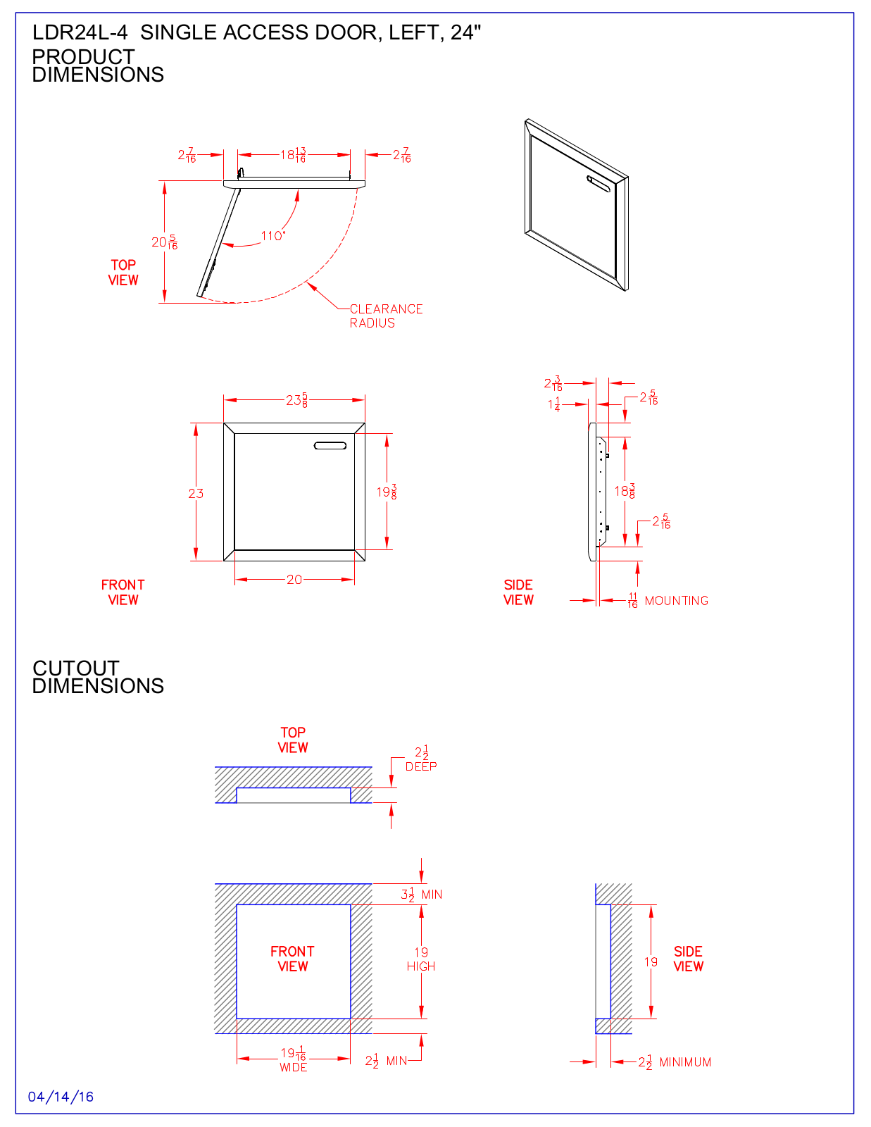 Lynx LDR24R4 Dimension Guide