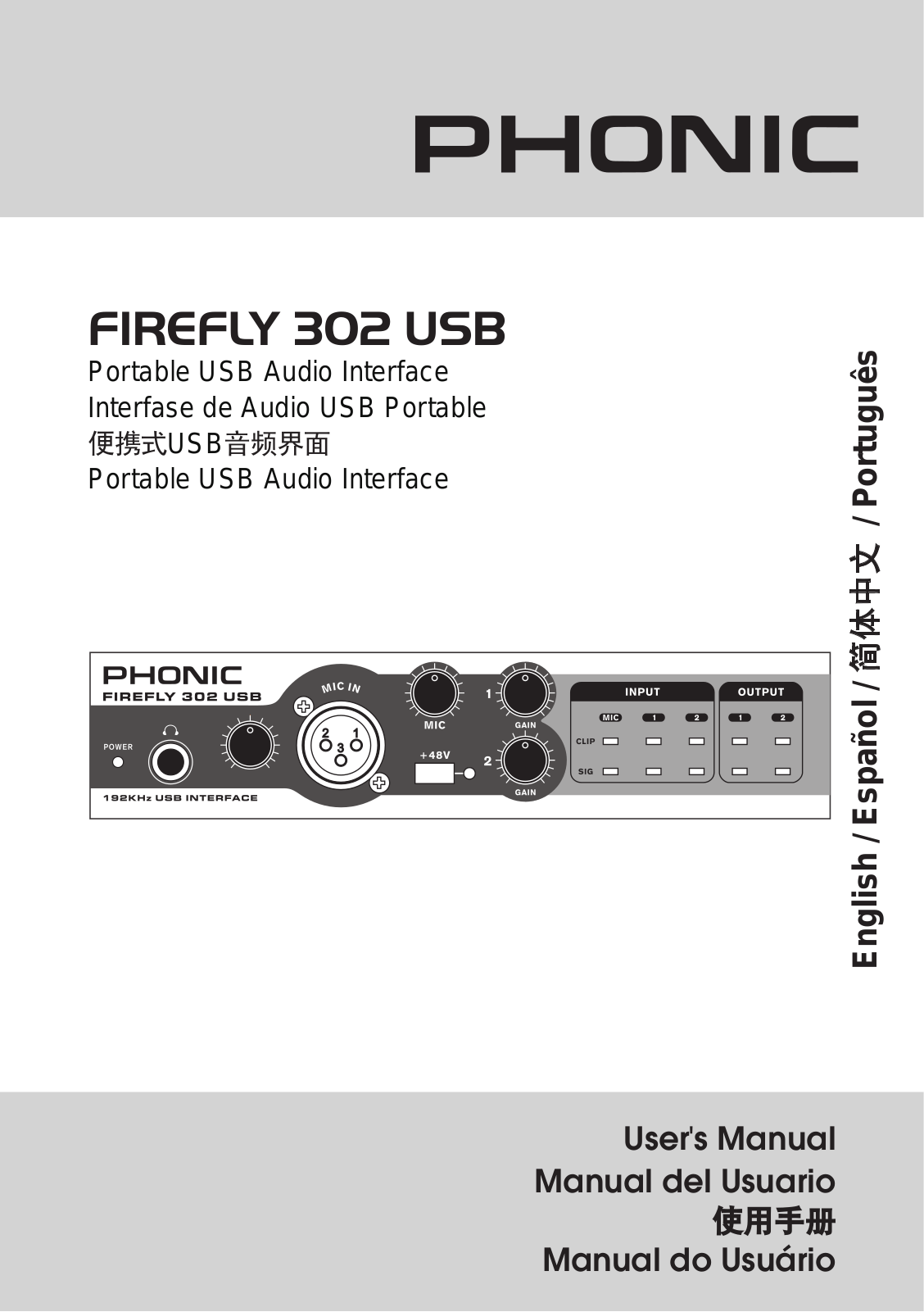 PHONIC FIREFLY 302 USB User Manual