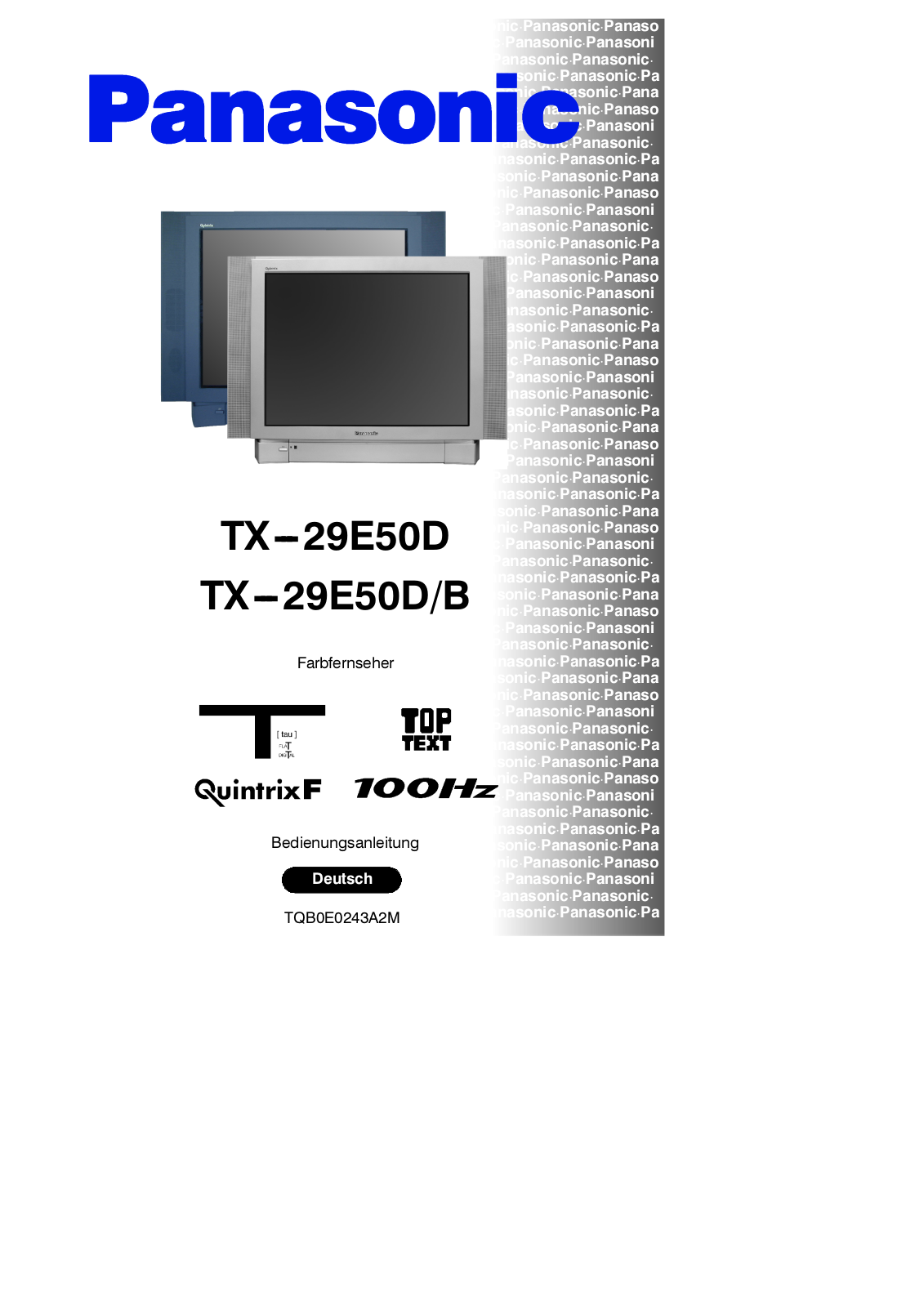 PANASONIC TX-29E50D, TX-29E50DB User Manual