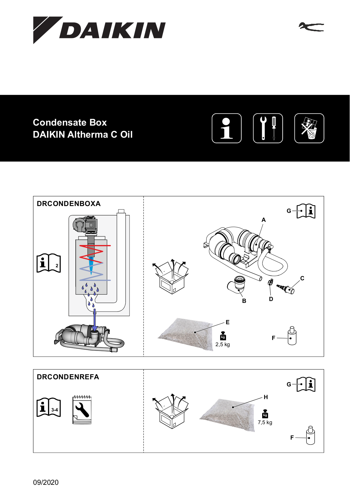 Daikin DRCONDENBOXA Installation manuals