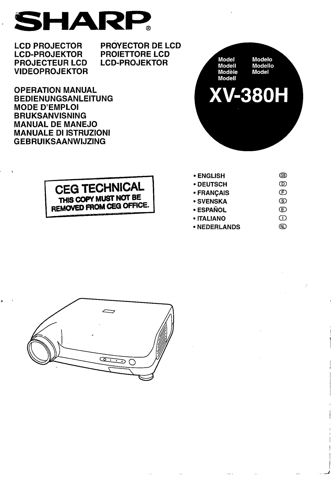 Sharp XV380H User Manual