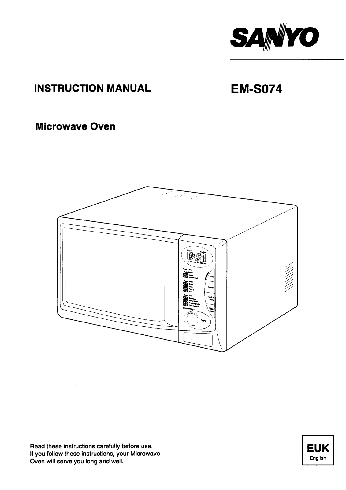 Sanyo EM-S074 Instruction Manual