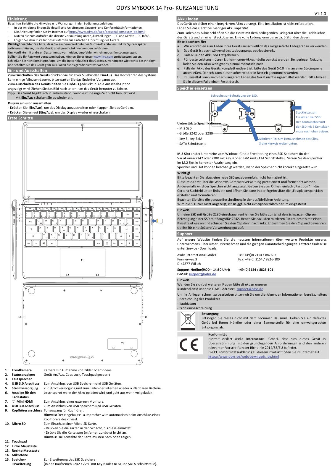 Odys MYBOOK 14 Pro User guide