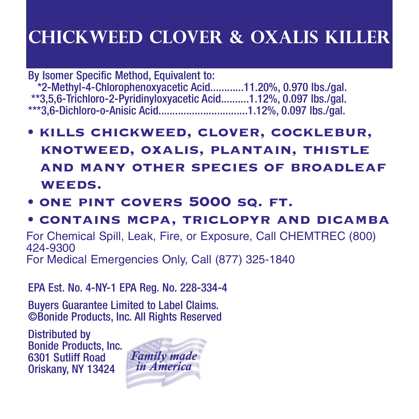 Bonide Chickweed, Clover Oxalis Killer Concentrate User Manual