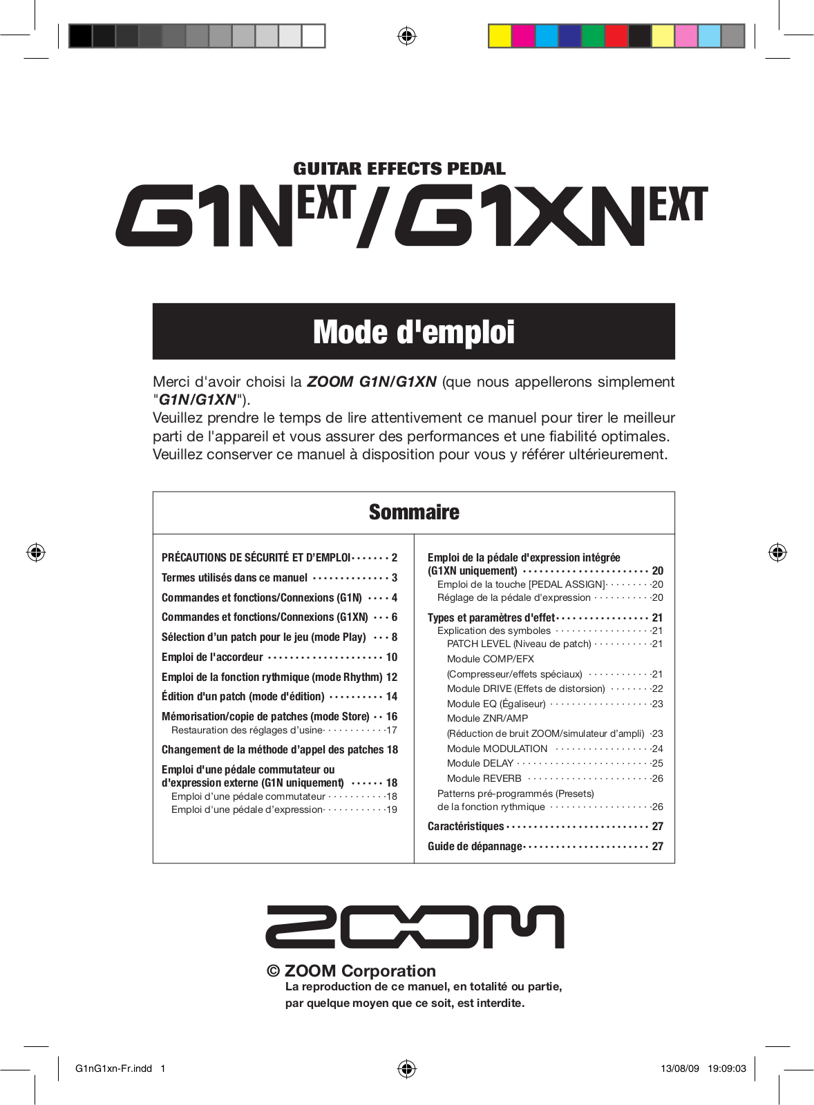 ZOOM G1XN User Manual