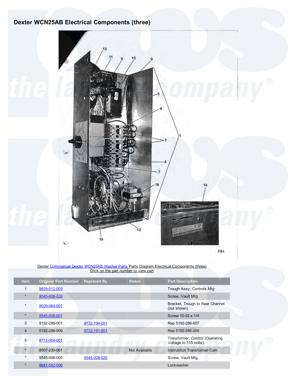 Dexter WCN25AB Parts Diagram