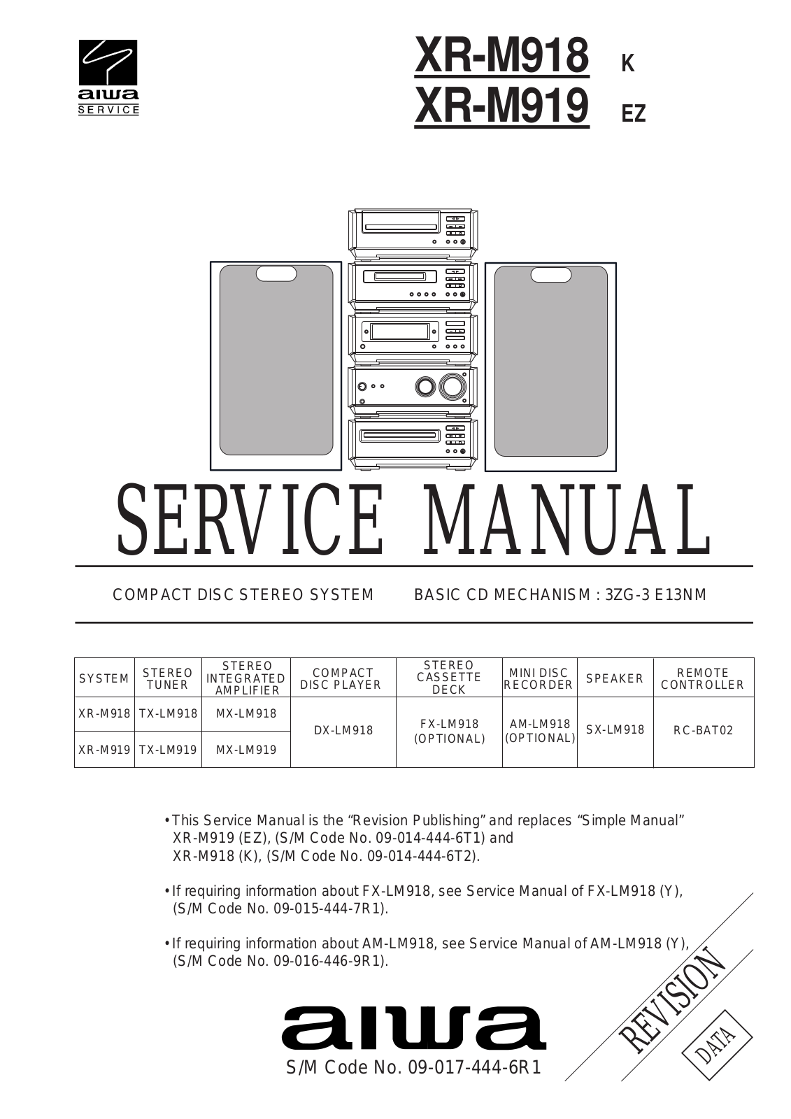 Aiwa XR M918, XR M919 Service Manual