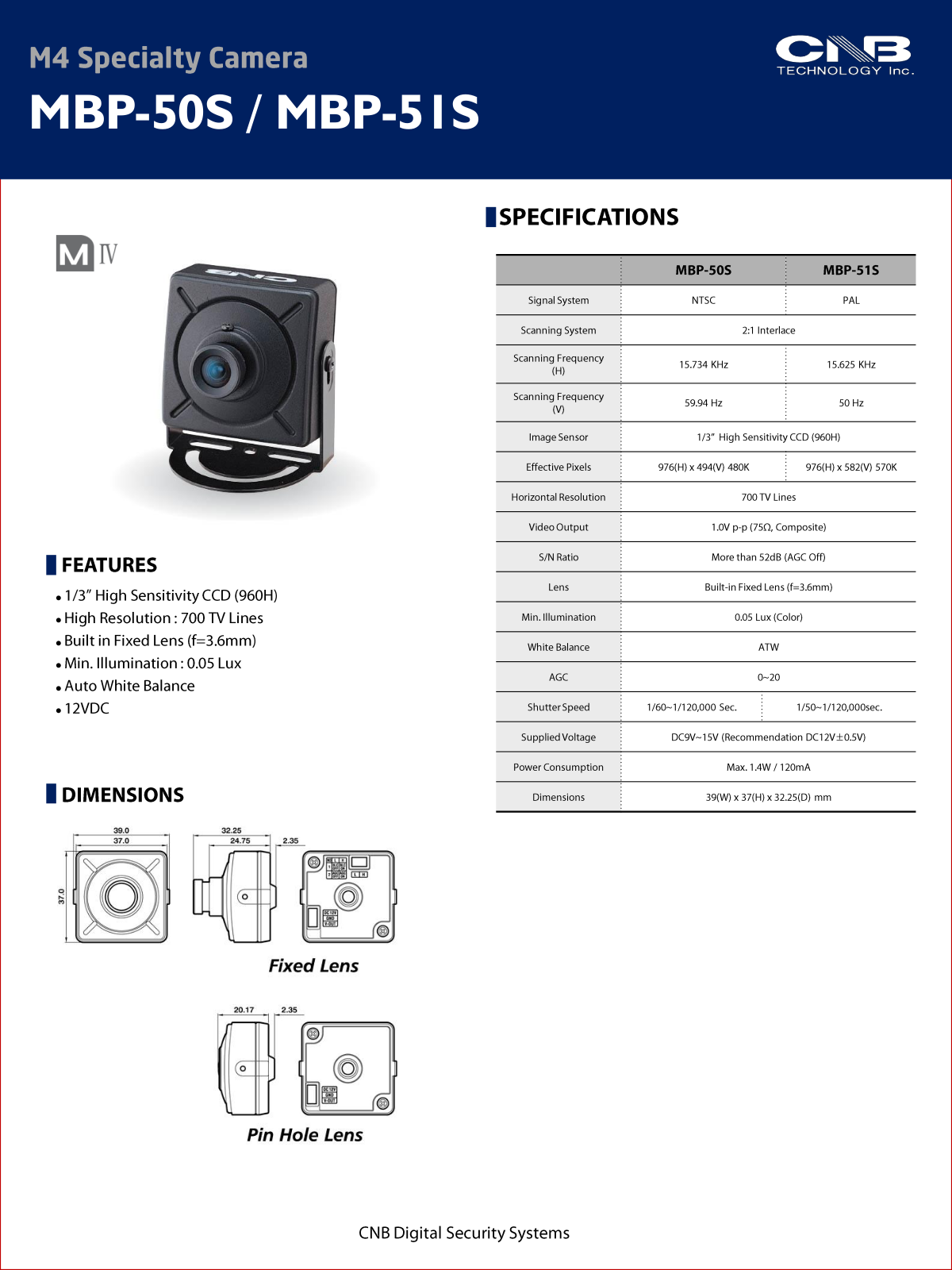 Interlogix MBP-50SP Specsheet