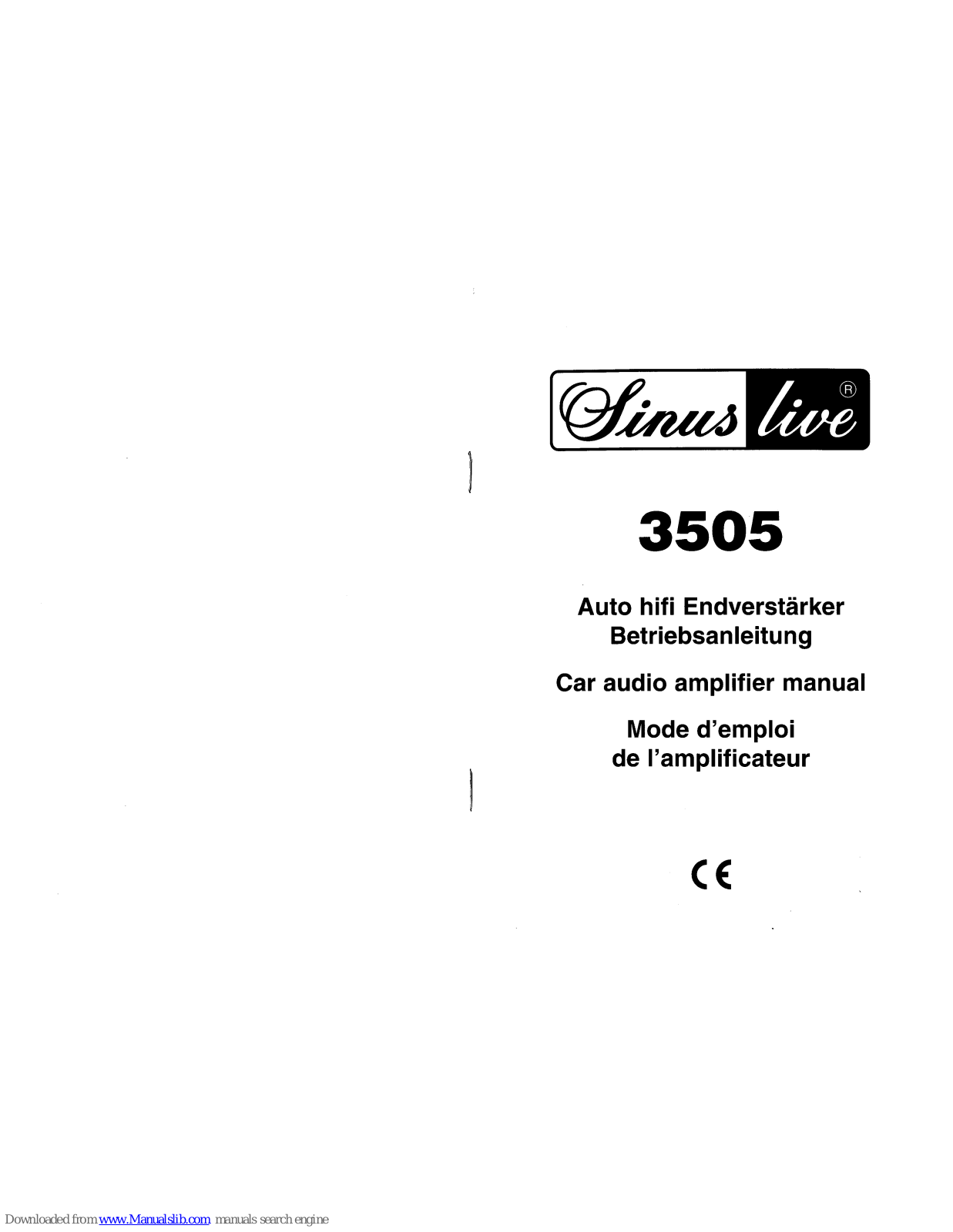 Sinus Live 3505 User Manual - ManualMachine.com