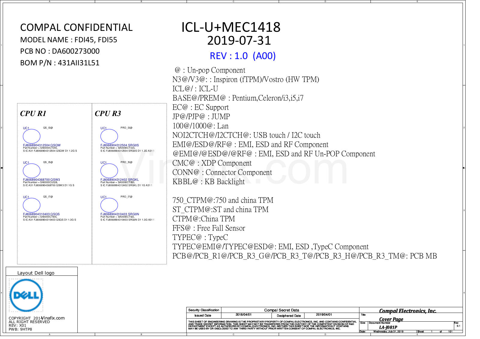 Dell Inspiron 3459, Inspiron 3559 Schematics