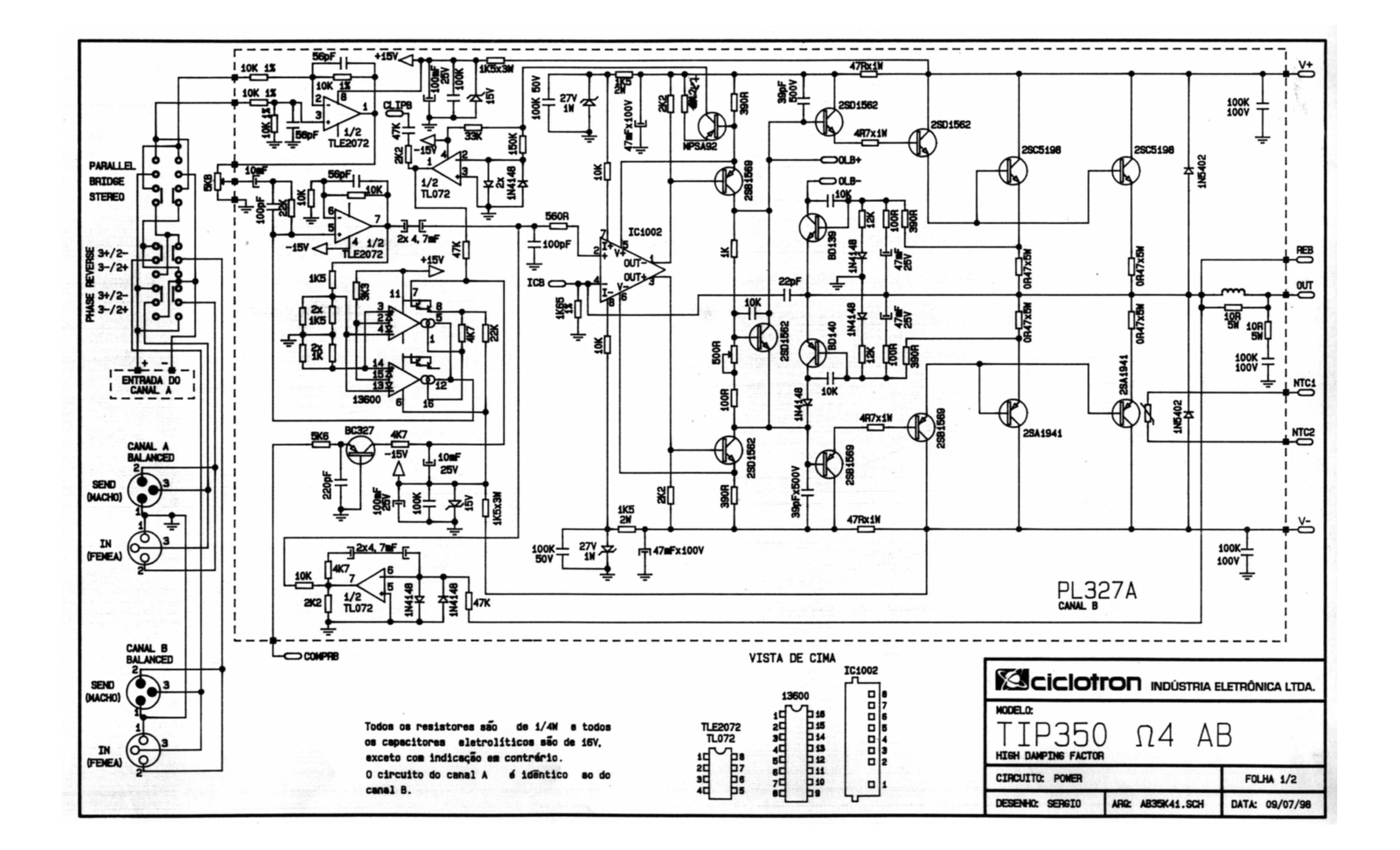 CICLOTRON TIP350 AB4 I Schematic