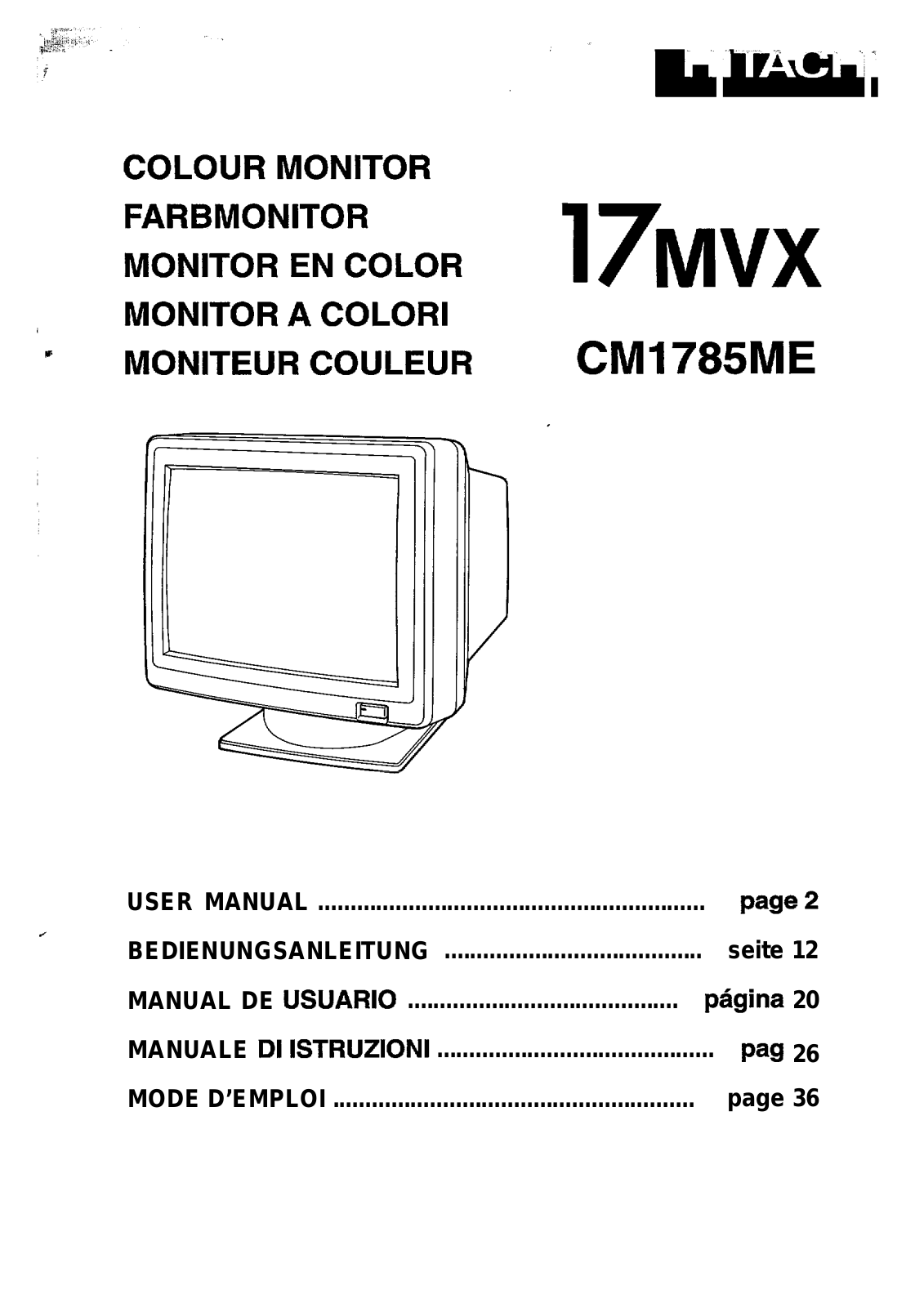 Hitachi CM1785ME User Manual