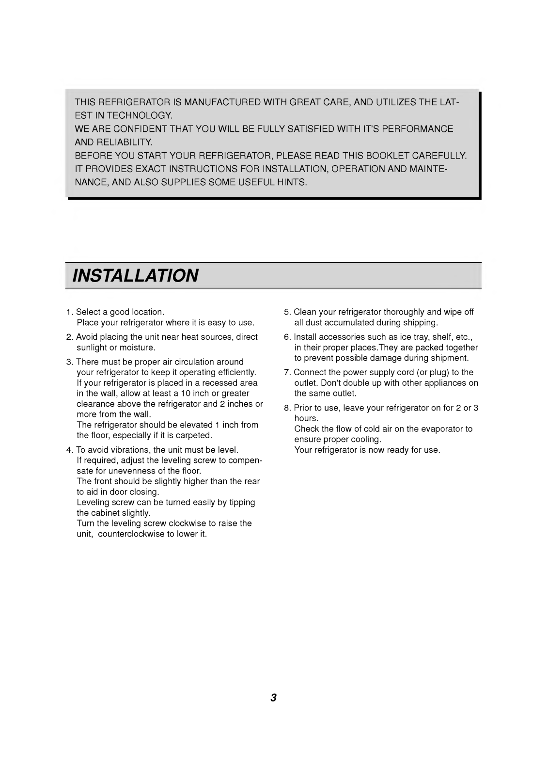 LG FSG046HGY, GR-051SSF, GR-051S, ER059W, LR-A05SB User Manual