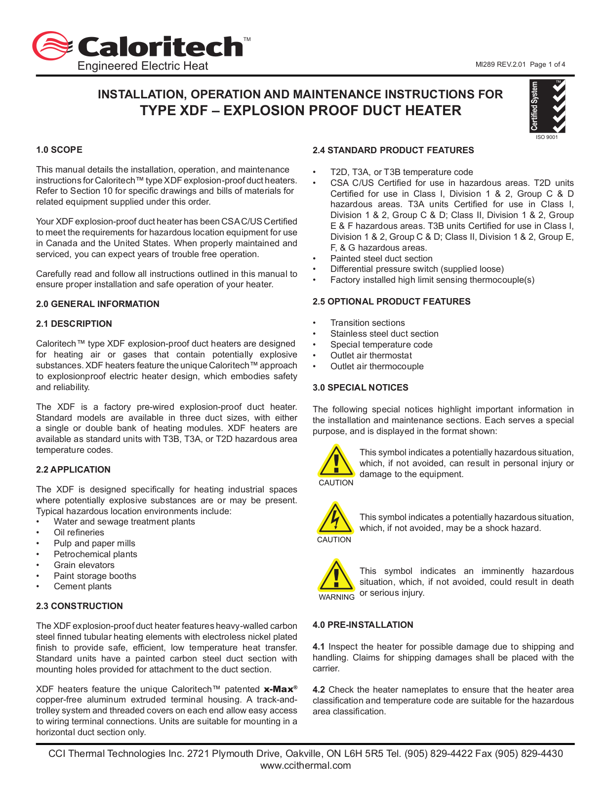 CCI Thermal Technologies CPXD User Manual