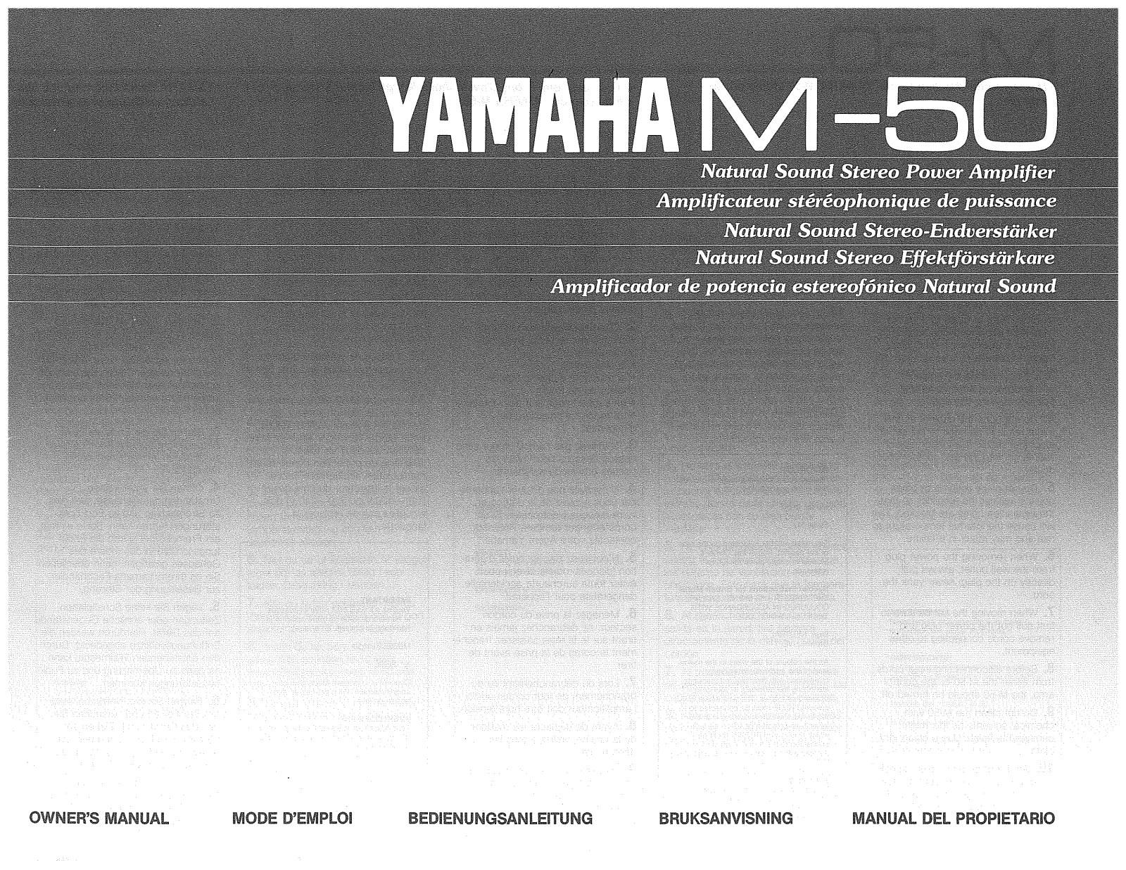 Yamaha M-50 Owners manual