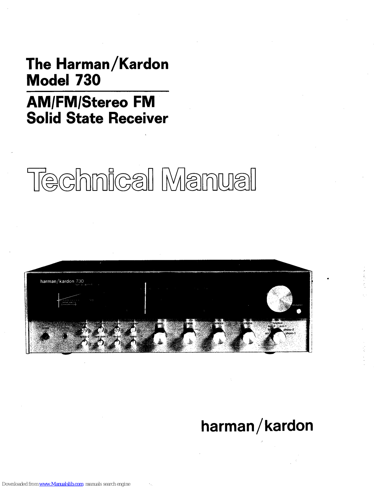 Harman Kardon 730 Technical Manual