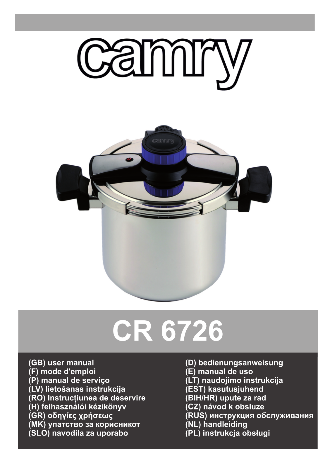CAMRY CR 6726 User guide - ManualMachine.com