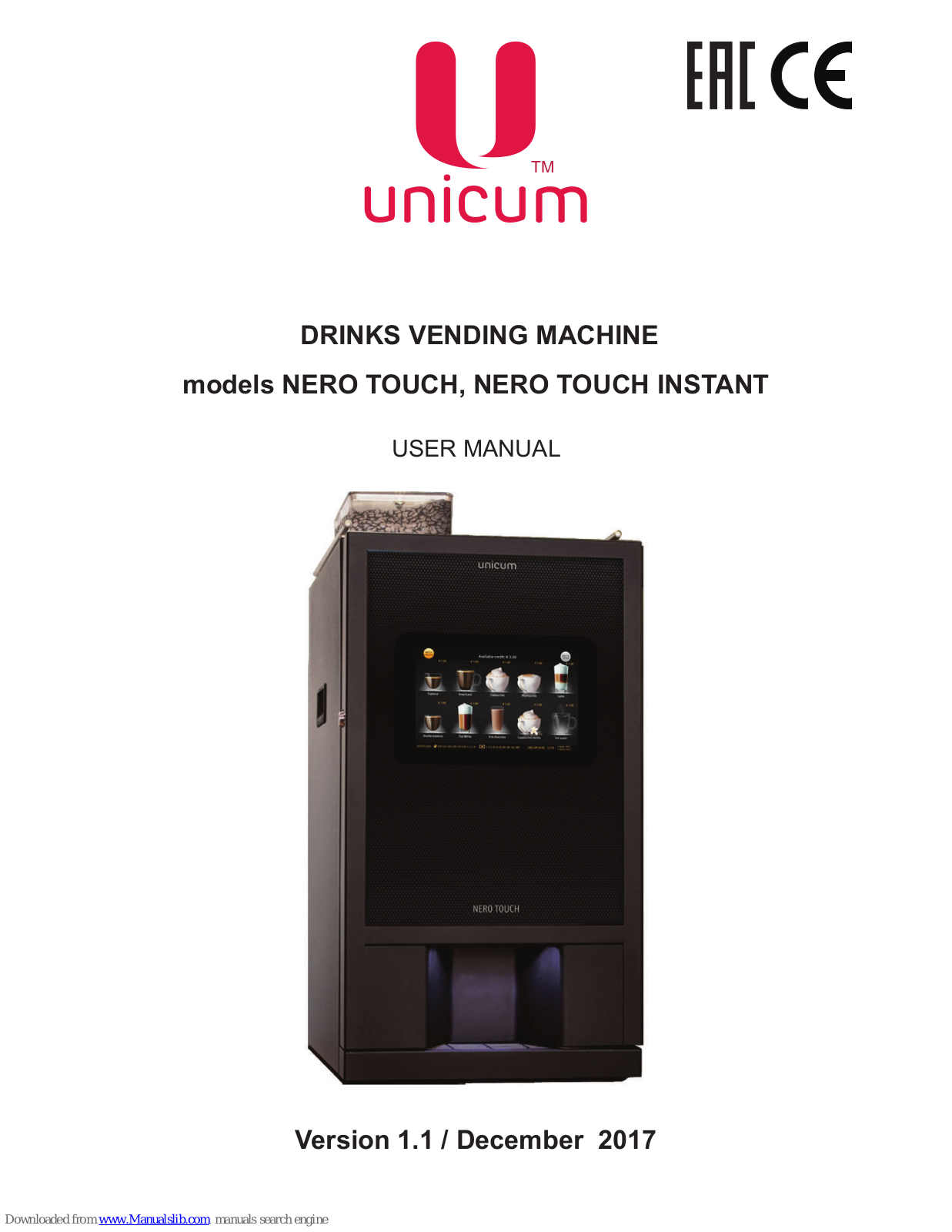 Unicum NERO TOUCH, NERO TOUCH INSTANT User Manual