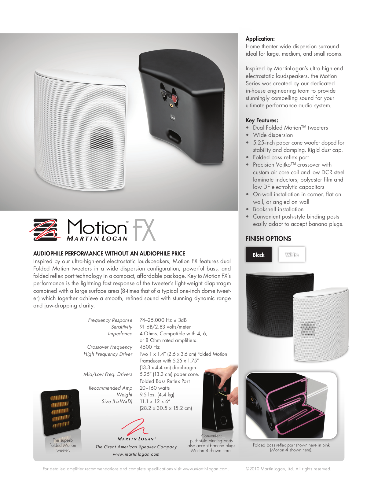 MartinLogan Motion FX Specification Sheet