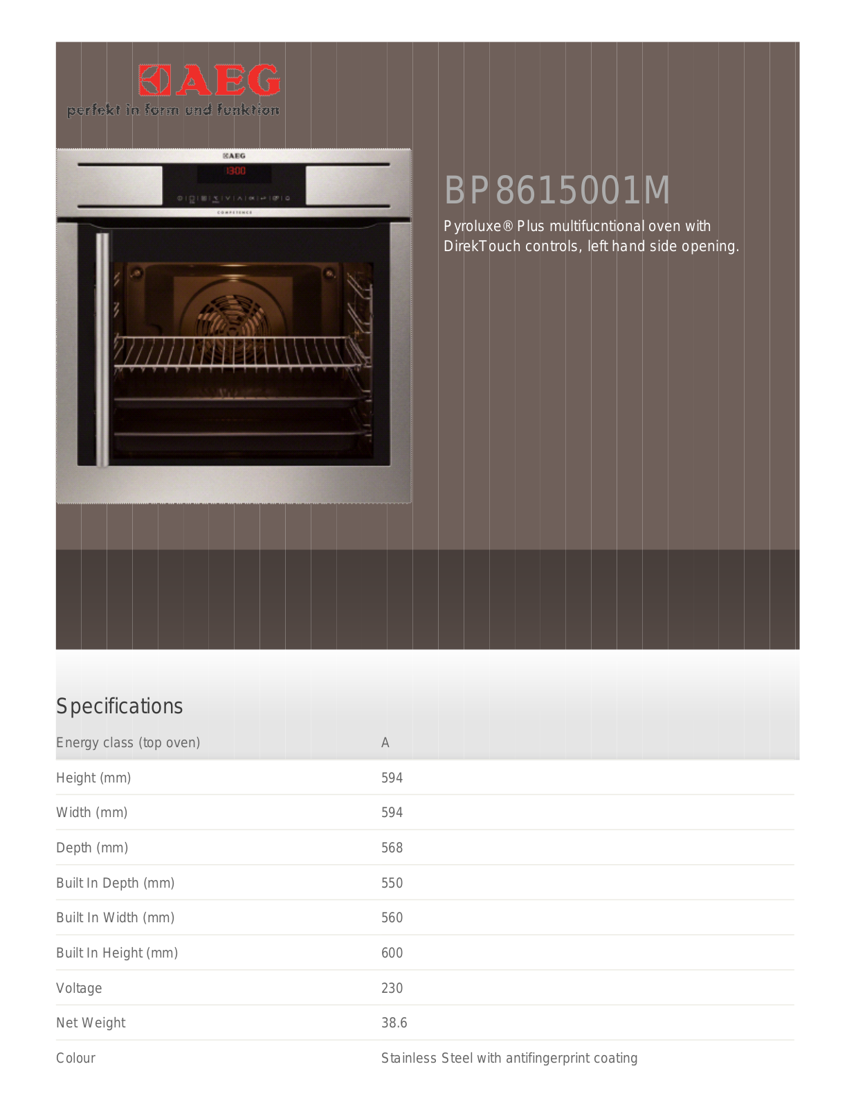 AEG BP3003001M User Manual
