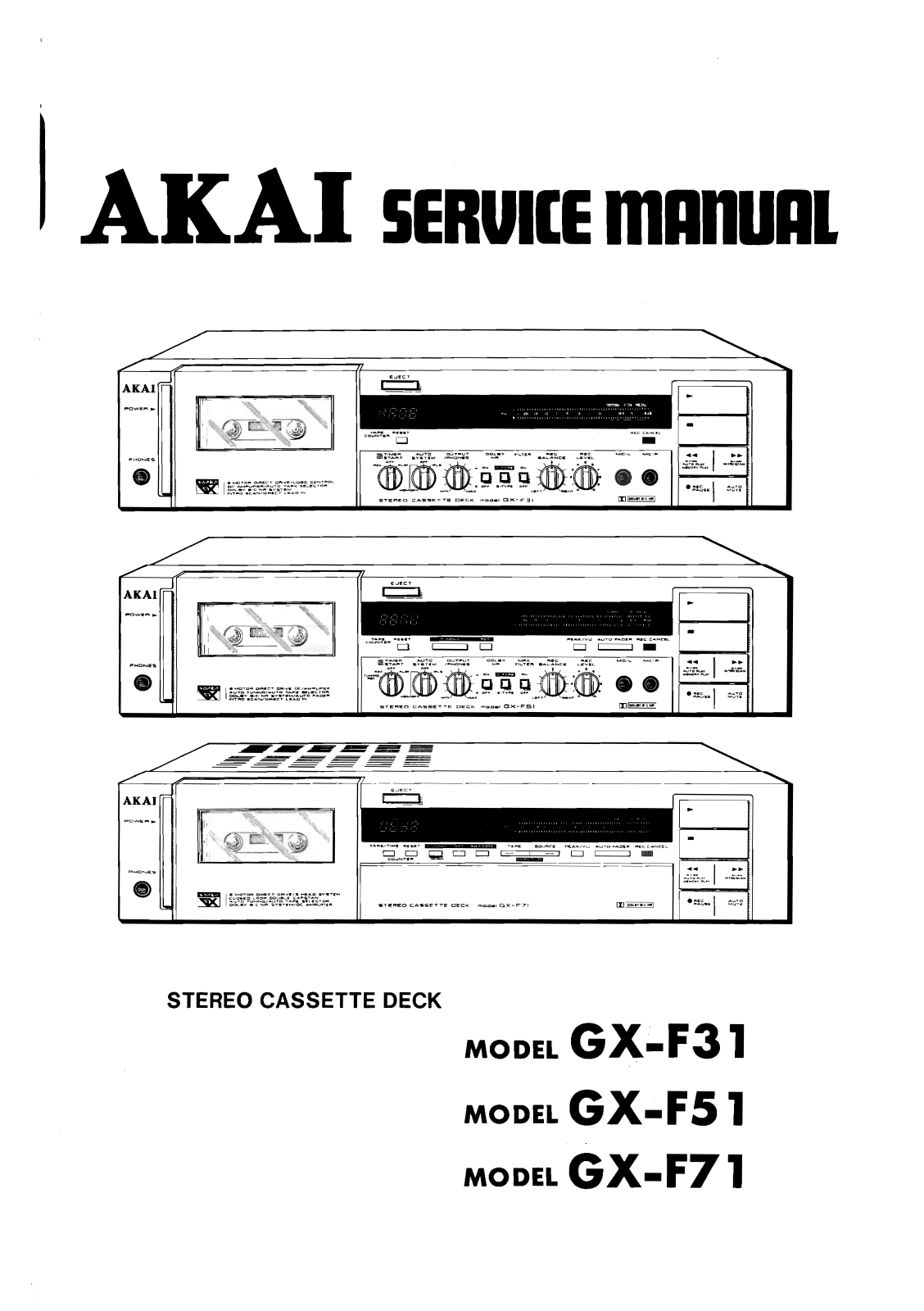 Akai GX-F31, GX-F51, GX-F71 Schematic