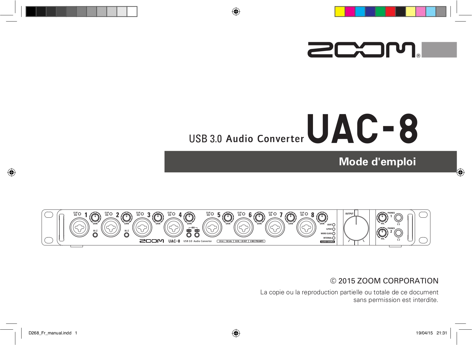 Zoom UAC-8 User Manual