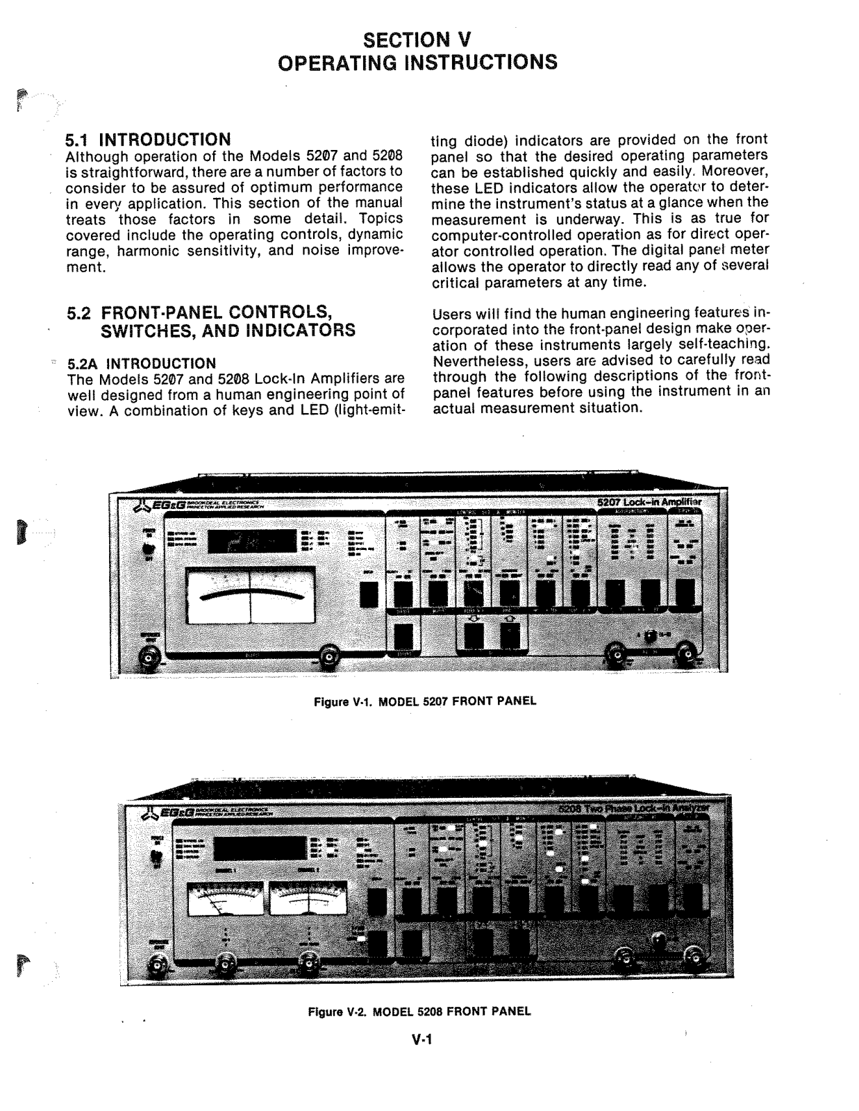 EG & G 5208, 5207 User Manual