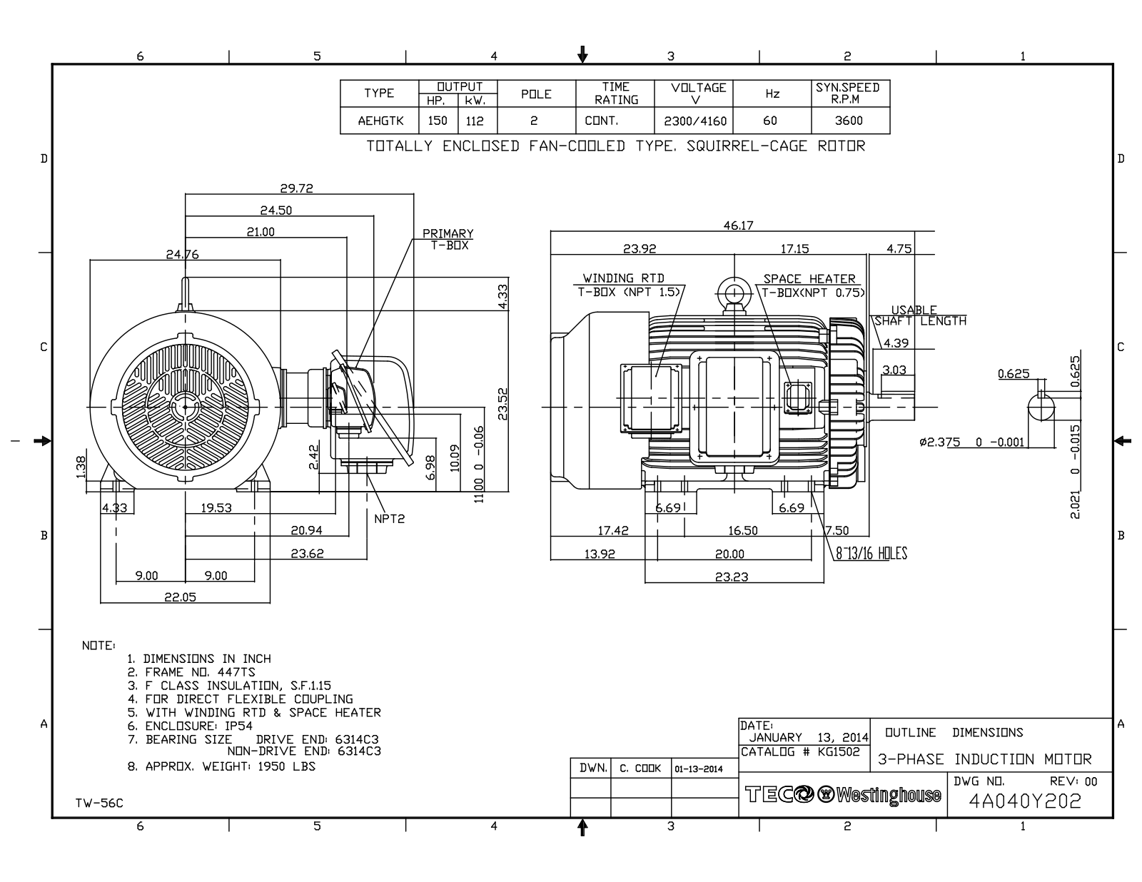 Teco KG1502 Reference Drawing