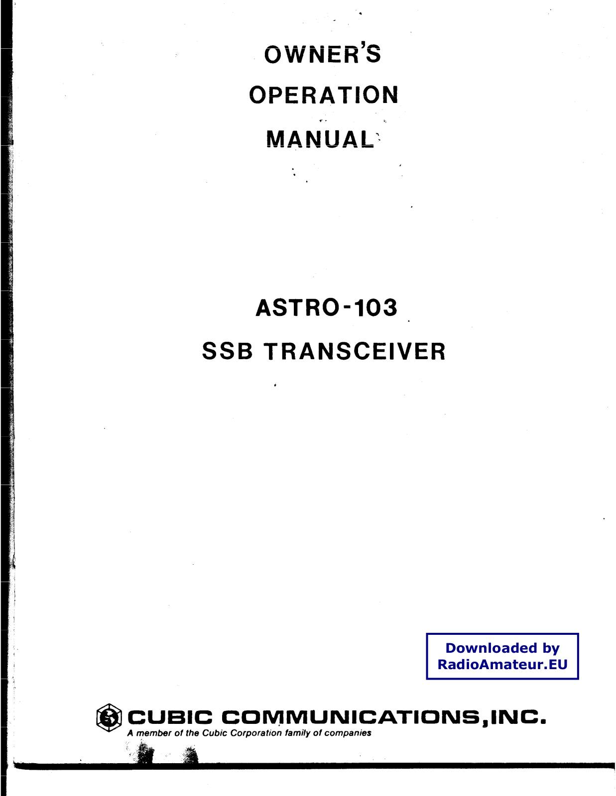 Pozosta CubicCom Astro103 User Manual