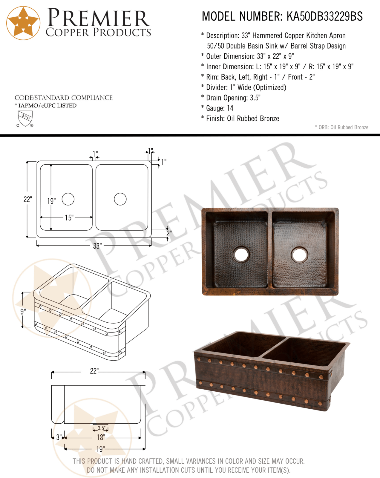 Premier Copper Products IER1527 Specifications - ManualMachine.com