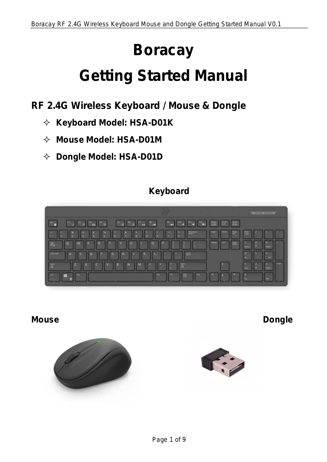 Darfon Electronics HSAD01M Users Manual