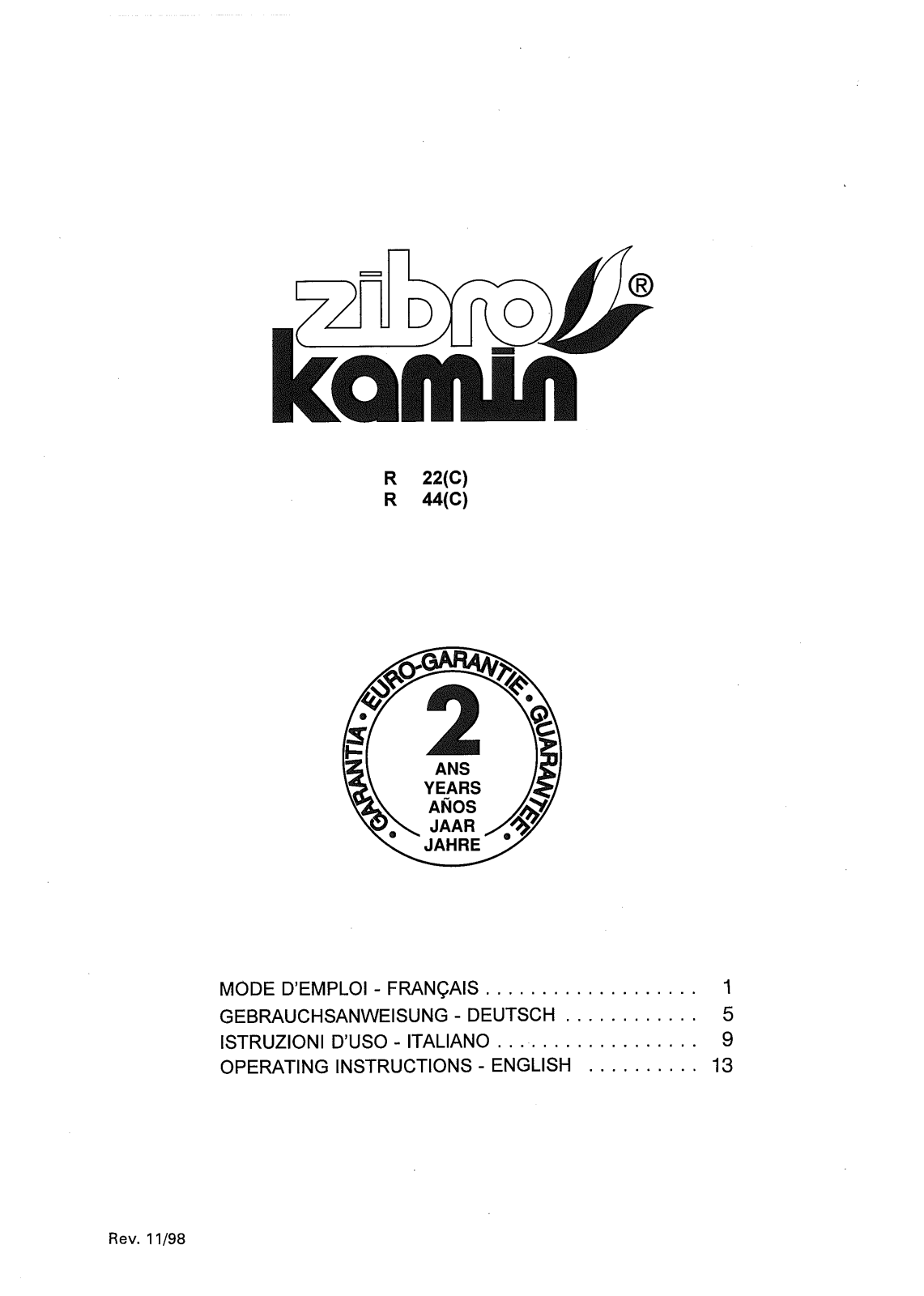 Zibro R22C, R44C User Manual