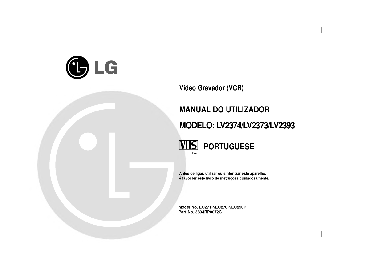 Lg LV2374, LV2393, LV2373 user Manual