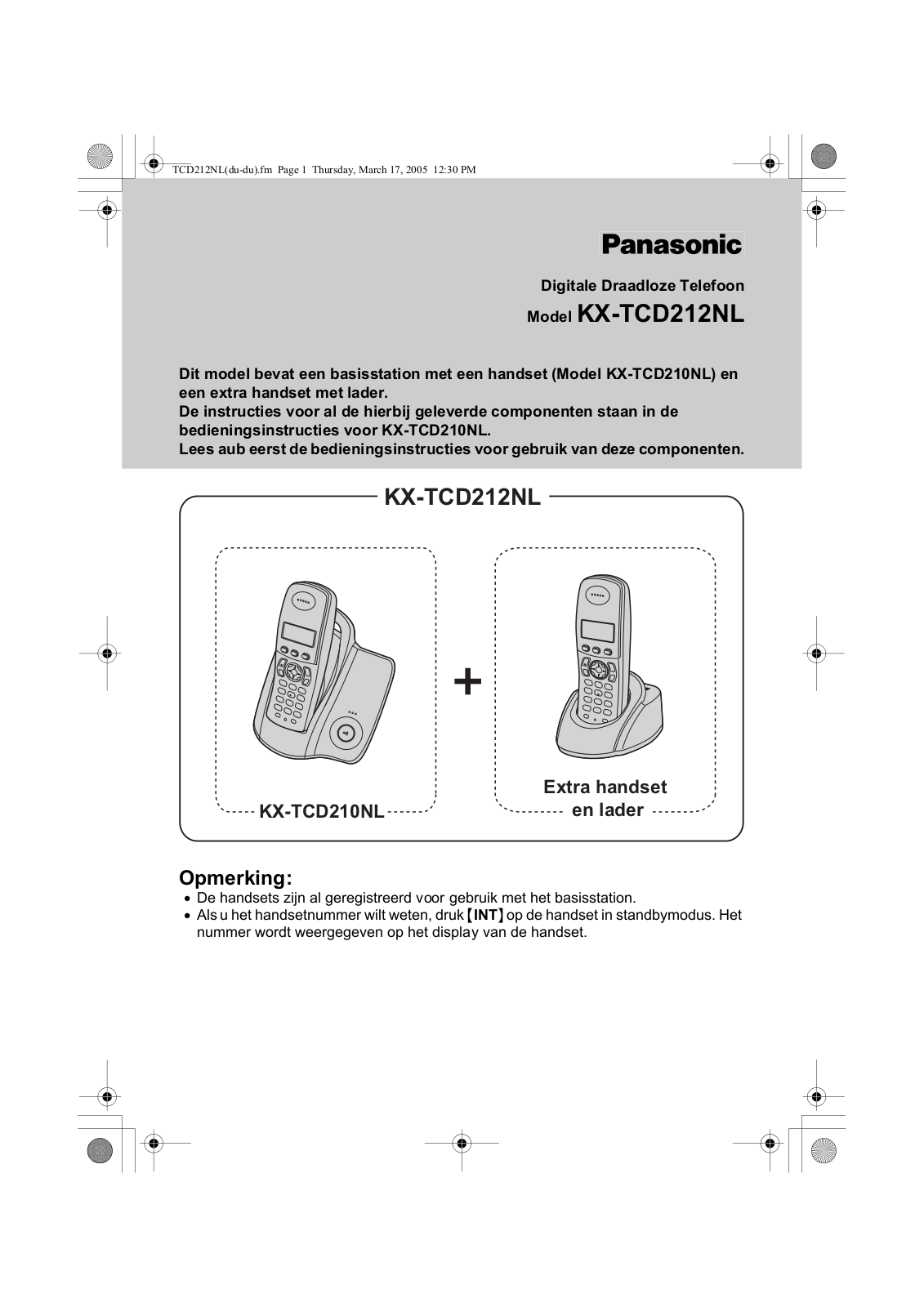 Panasonic KXTCD212NL BROCHURE