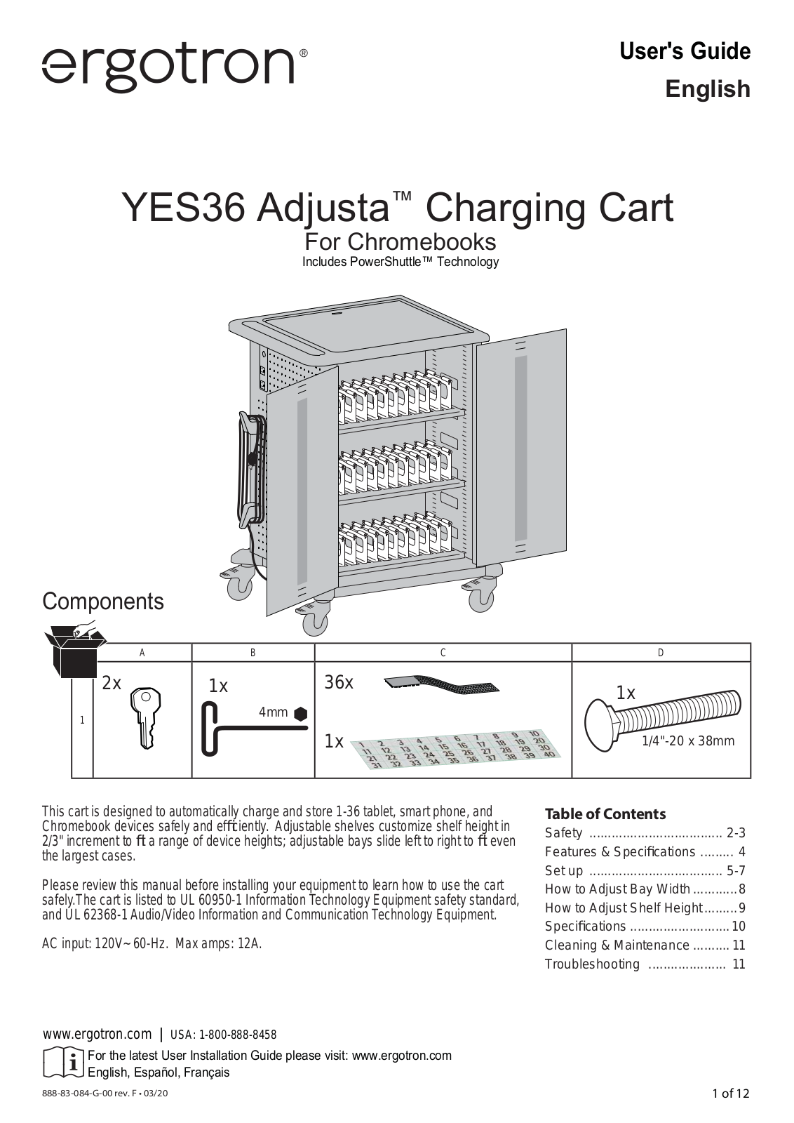 Ergotron YES36 User Manual