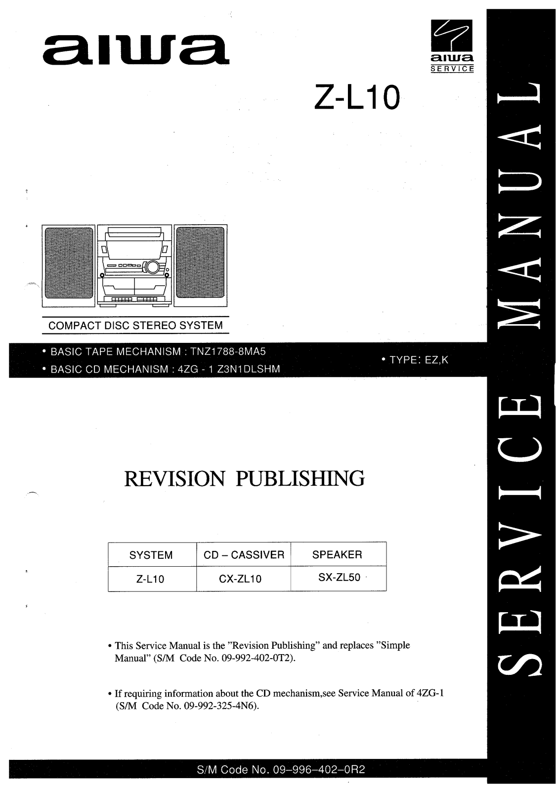 Aiwa ZL-10 Service manual