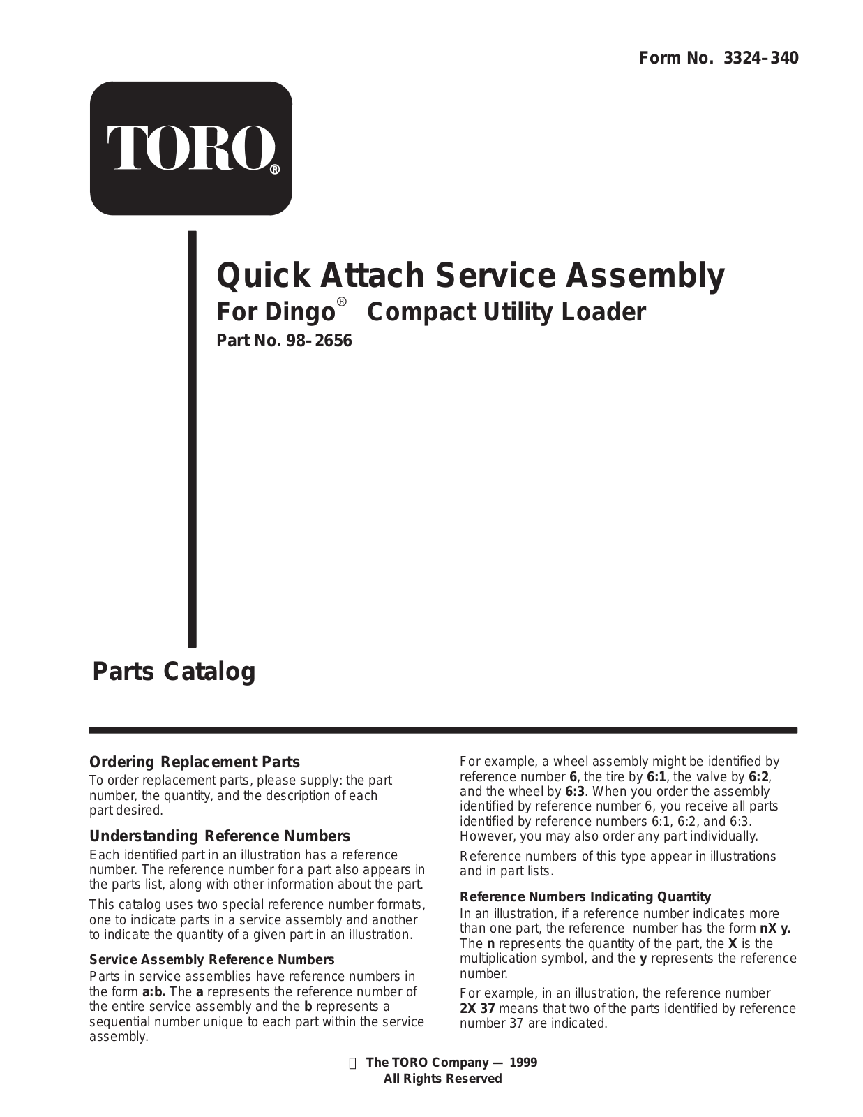 Toro 98-2656 Parts Catalogue