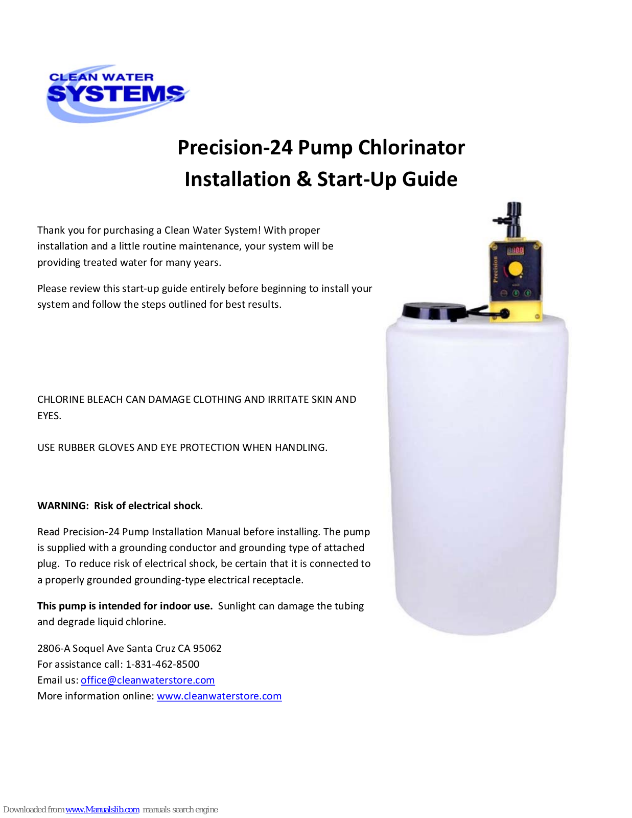 Clean Water Systems Precision-24 Installation & Start?up Manual