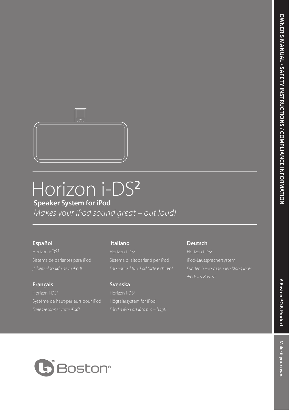 Boston Acoustics i-DS2 User Manual