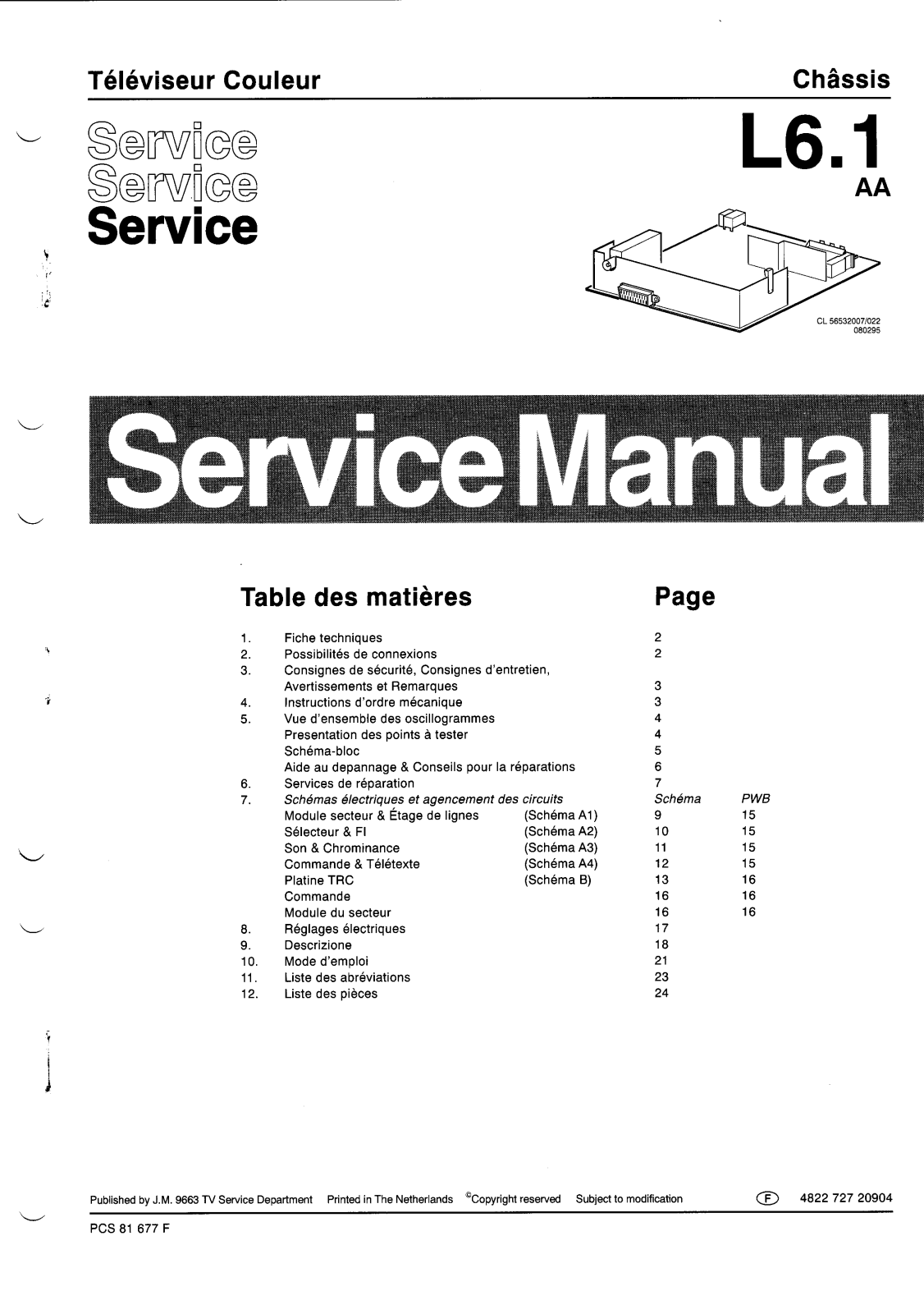 PHILIPS L-6.1AA Service Manual