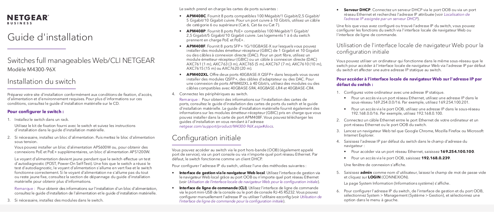 Netgear M4300-96X Installation Manual