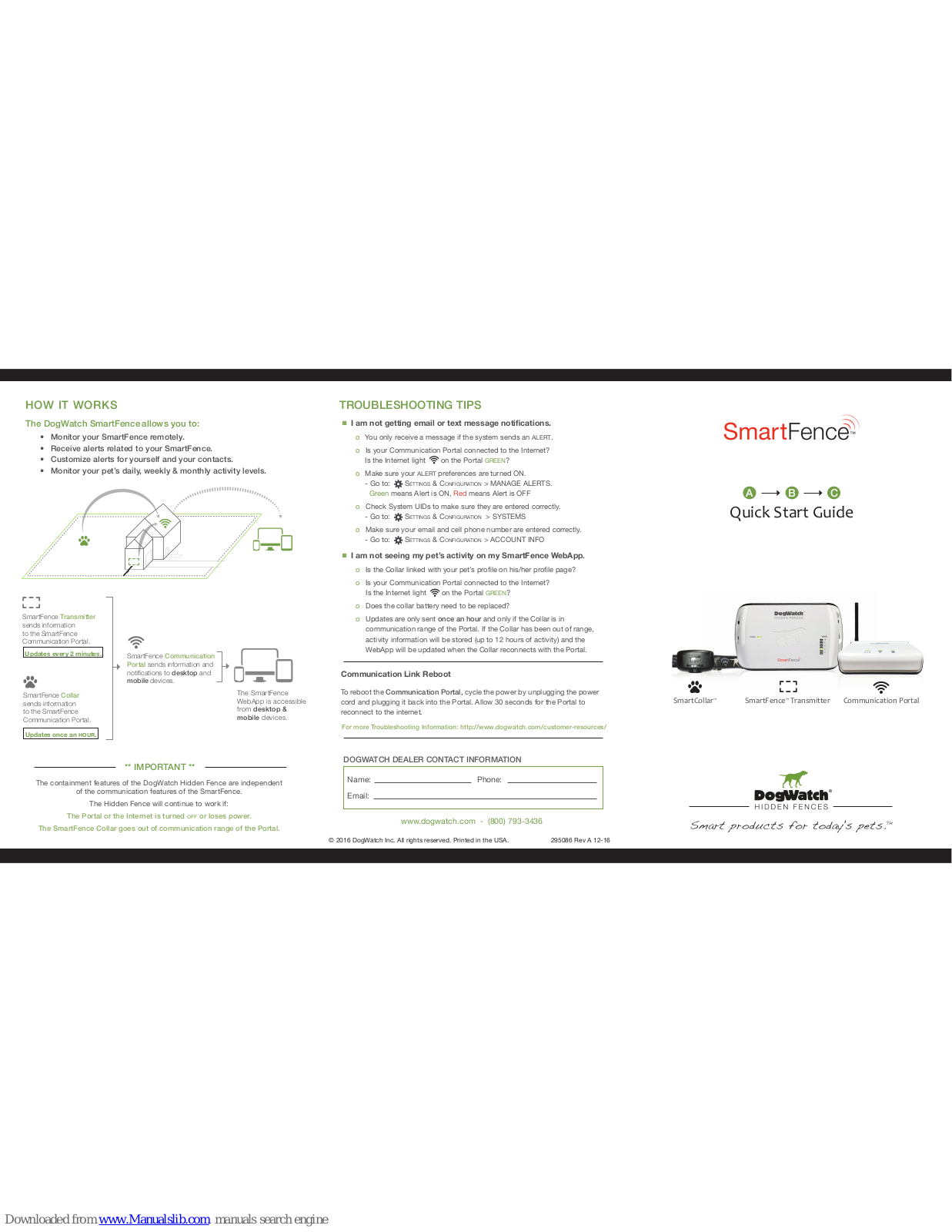 DogWatch SmartFence Quick Start Manual